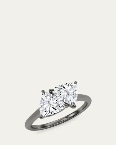 HauteCarat 18K Trillion Lab Grown Diamond Twin Ring | Thumbnail 2 HauteCarat 18K Trillion Lab Grown Diamond Twin Ring | Thumbnail 2