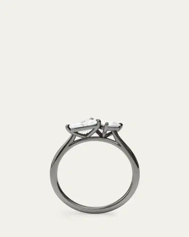 HauteCarat 18K Trillion Lab Grown Diamond Twin Ring | Thumbnail 4 HauteCarat 18K Trillion Lab Grown Diamond Twin Ring | Thumbnail 4