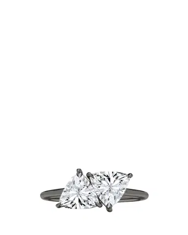 HauteCarat 18K Trillion Lab Grown Diamond Twin Ring | Thumbnail 1 HauteCarat 18K Trillion Lab Grown Diamond Twin Ring | Thumbnail 1
