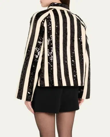 BODE Grandstand Sequined Stripe Cropped Jacket | Thumbnail 3