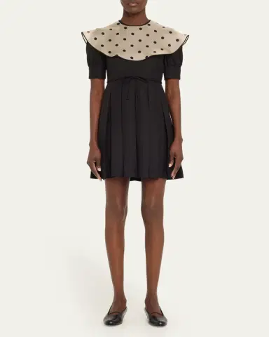 Valentino Garavani Sheer Polka Dot Neckline Mini Dress | Thumbnail 2