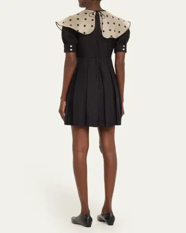 Valentino Garavani Sheer Polka Dot Neckline Mini Dress | Thumbnail 3