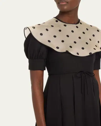 Valentino Garavani Sheer Polka Dot Neckline Mini Dress | Thumbnail 5