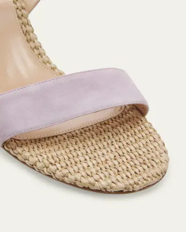 Gianvito Rossi Suede Raffia Ankle-Strap Sandals | Thumbnail 18