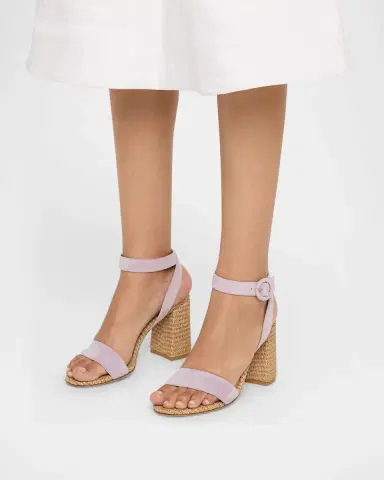 Gianvito Rossi Suede Raffia Ankle-Strap Sandals | Thumbnail 19