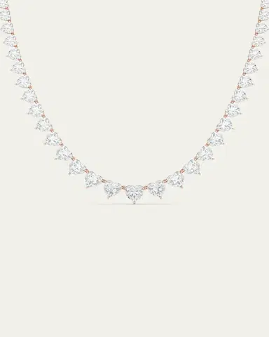 HauteCarat 18K Graduated Heart Shape Lab Grown Diamond Necklace | Thumbnail 2 HauteCarat 18K Graduated Heart Shape Lab Grown Diamond Necklace | Thumbnail 2