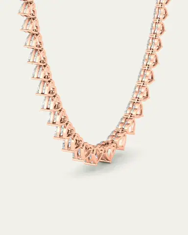 HauteCarat 18K Graduated Heart Shape Lab Grown Diamond Necklace | Thumbnail 3 HauteCarat 18K Graduated Heart Shape Lab Grown Diamond Necklace | Thumbnail 3