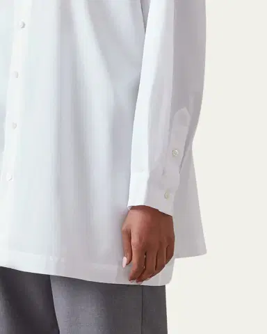Eskandar Slim A-line Back Pleat Shirt With Collar (Long Plus Length) | Thumbnail 5