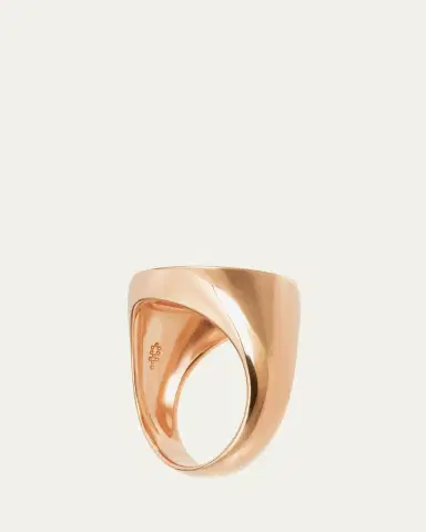 Procaccia Jewelry 18K Gold Hebrew SAMECH Initial Signet Ring | Thumbnail 3