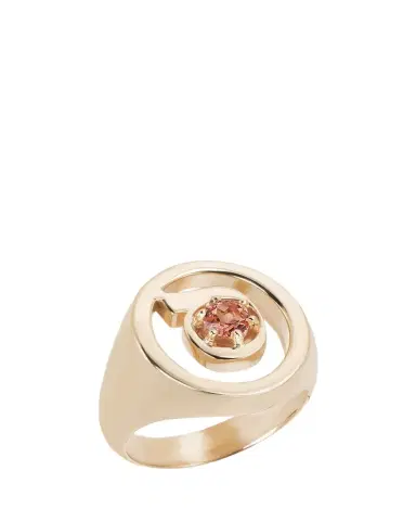 Procaccia Jewelry 18K Gold Hebrew SAMECH Initial Signet Ring | Thumbnail 1