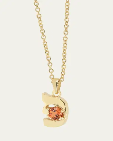 Procaccia Jewelry 18K Gold Hebrew PEH Initial Necklace | Thumbnail 3