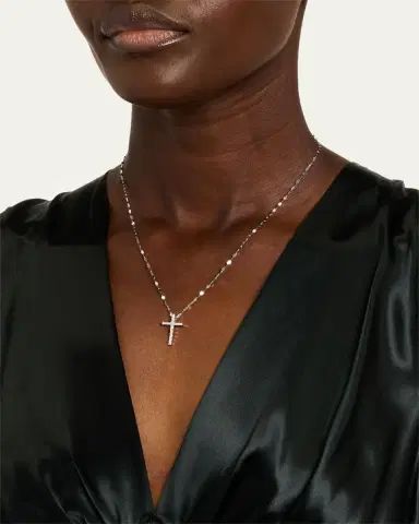 Lana 14K Gold Baguette Everyday Cross Pendant Necklace with Jump Ring, 16-18"L | Thumbnail 2 Lana 14K Gold Baguette Everyday Cross Pendant Necklace with Jump Ring, 16-18"L | Thumbnail 2