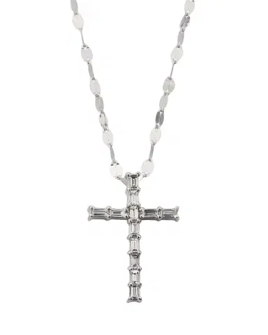 Lana 14K Gold Baguette Everyday Cross Pendant Necklace with Jump Ring, 16-18"L | Thumbnail 1 Lana 14K Gold Baguette Everyday Cross Pendant Necklace with Jump Ring, 16-18"L | Thumbnail 1