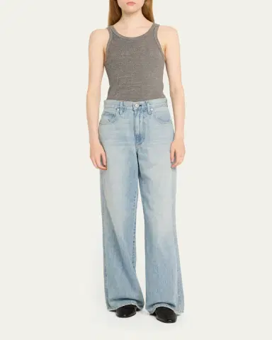 AMO Denim Long Ribbed Tank Top | Thumbnail 2