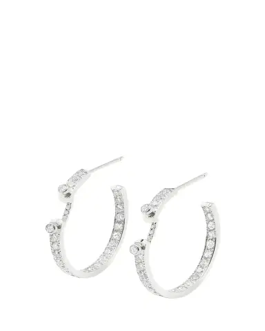 NOUVEL HERITAGE 18K Eternity Tuxedo Mood Hoop Earrings | Thumbnail 1