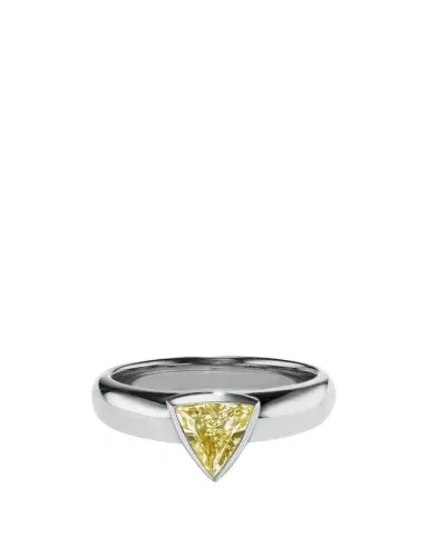 Aaryah 18K White Gold Triangular Brilliant Diamond Ellie Ring | Thumbnail 1 Aaryah 18K White Gold Triangular Brilliant Diamond Ellie Ring | Thumbnail 1