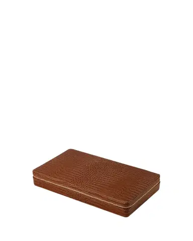 AERIN Enzo Leather Travel Chess Set | Thumbnail 1