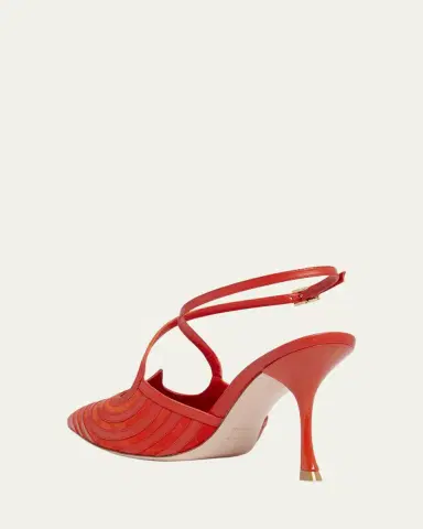 Roger Vivier I Love Vivier Mixed Leather Slingback Pumps | Thumbnail 4 Roger Vivier I Love Vivier Mixed Leather Slingback Pumps | Thumbnail 4
