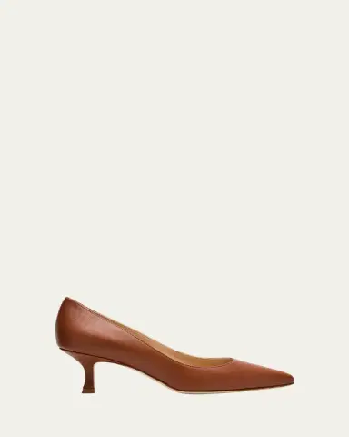 Manolo Blahnik Srila Leather Low Pumps | Thumbnail 6