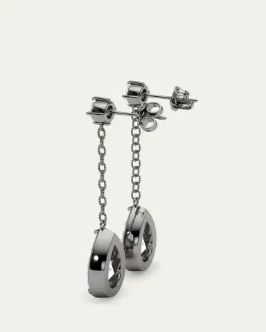 HauteCarat 18K Link Chain Pear Lab Grown Diamond Drop Earrings | Thumbnail 3 HauteCarat 18K Link Chain Pear Lab Grown Diamond Drop Earrings | Thumbnail 3