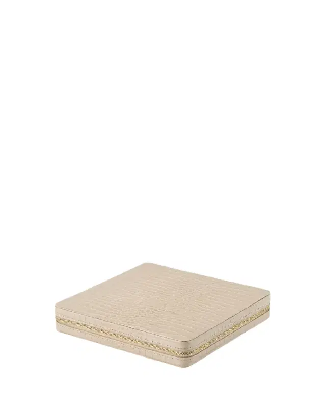 AERIN Enzo Leather Travel Tic-Tac-Toe Set