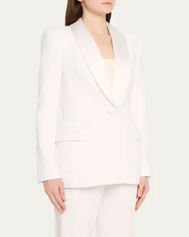 Sergio Hudson Satin Shawl Lapel One-Button Blazer | Thumbnail 4 Sergio Hudson Satin Shawl Lapel One-Button Blazer | Thumbnail 4
