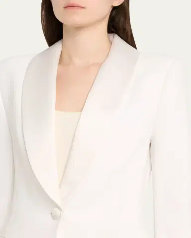 Sergio Hudson Satin Shawl Lapel One-Button Blazer | Thumbnail 5 Sergio Hudson Satin Shawl Lapel One-Button Blazer | Thumbnail 5