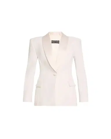 Sergio Hudson Satin Shawl Lapel One-Button Blazer | Thumbnail 1 Sergio Hudson Satin Shawl Lapel One-Button Blazer | Thumbnail 1