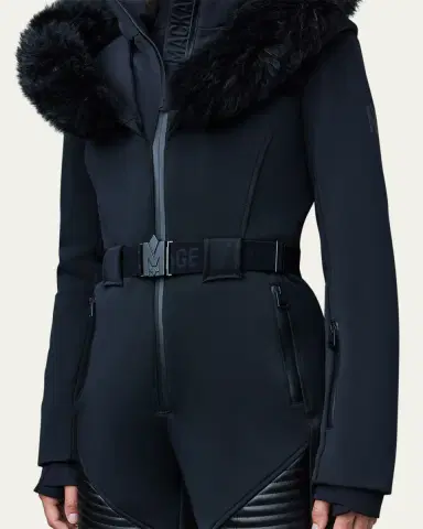 Mackage Elle Agile-360 Ski Suit with Removable Hood and Shearling Trim | Thumbnail 2 Mackage Elle Agile-360 Ski Suit with Removable Hood and Shearling Trim | Thumbnail 2