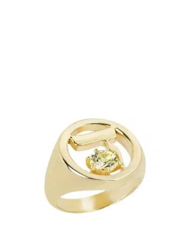 Procaccia Jewelry 18k Gold Hebrew DALET Initial Signet Ring | Thumbnail 1 Procaccia Jewelry 18k Gold Hebrew DALET Initial Signet Ring | Thumbnail 1