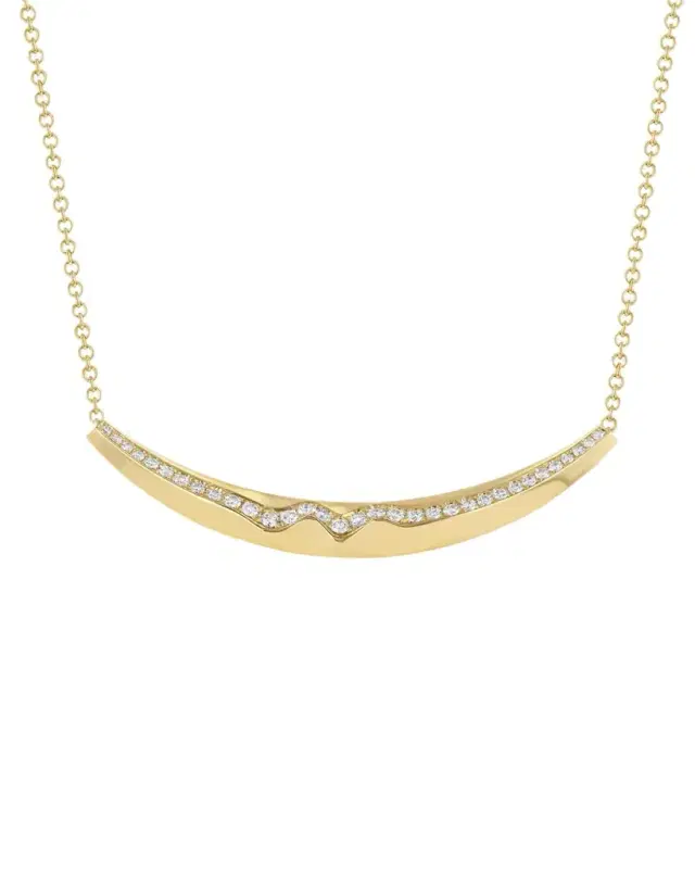 Lizzie Mandler Fine Jewelry 18K Yellow Gold Cable Chain Necklace with Pave Diamond Liquid Gold Slider