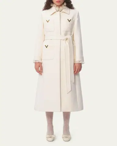 Valentino Garavani V Logo Collared Wool Coat | Thumbnail 2