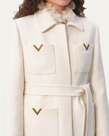 Valentino Garavani V Logo Collared Wool Coat | Thumbnail 5