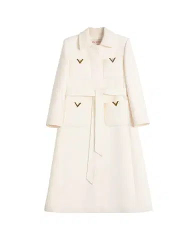 Valentino Garavani V Logo Collared Wool Coat | Thumbnail 1