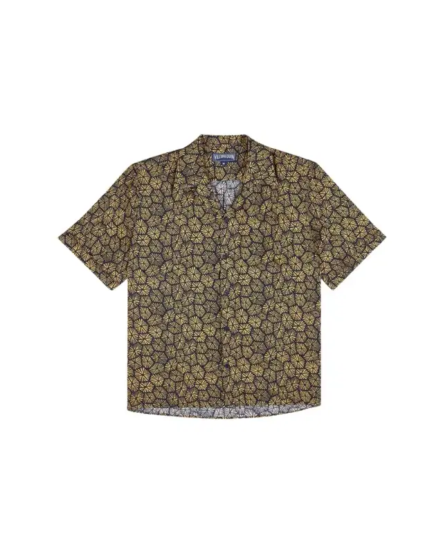 Vilebrequin Men's Linen Flower-Print Camp Shirt