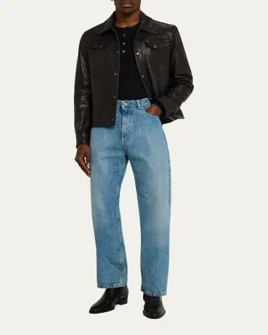 SAVAS Men's Denham Leather Trucker Jacket | Thumbnail 2