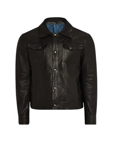 SAVAS Men's Denham Leather Trucker Jacket | Thumbnail 1