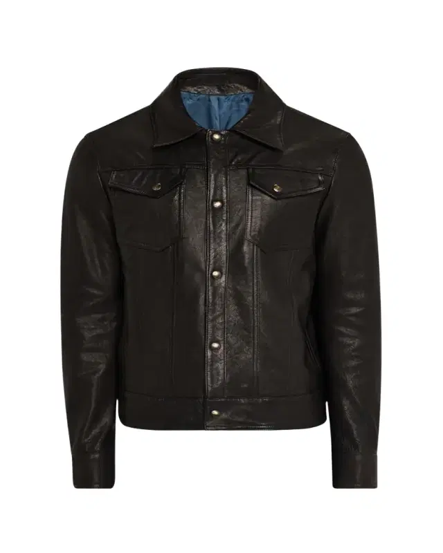Men's Denham Leather Trucker Jacket