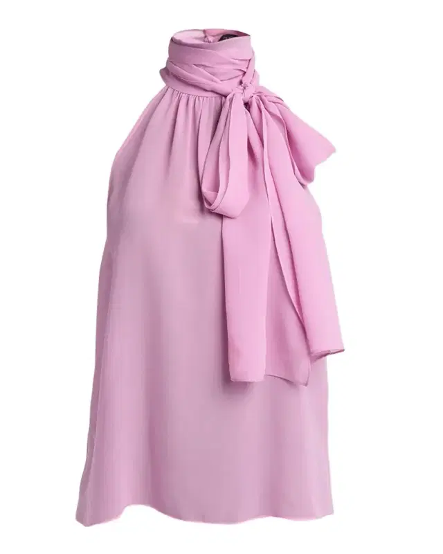 Silk Tie-Neck Halter Blouse