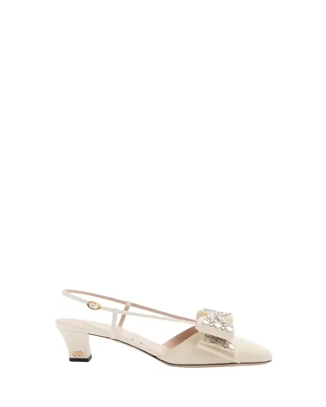 Bowow Studded Bow Slingback Pumps