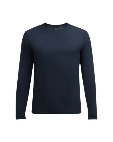 Giorgio Armani Men's Cotton Long-Sleeve Crewneck T-Shirt | Thumbnail 1