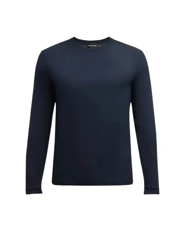 Men's Cotton Long-Sleeve Crewneck T-Shirt