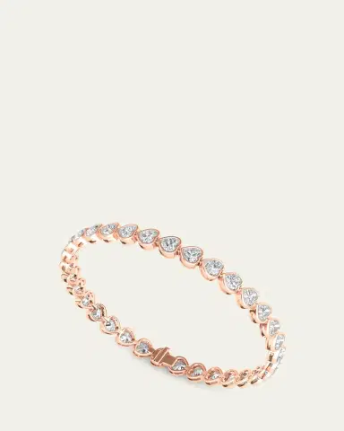 HauteCarat 18K Heart Shape Bezel Lab Grown Diamond Bracelet | Thumbnail 2 HauteCarat 18K Heart Shape Bezel Lab Grown Diamond Bracelet | Thumbnail 2