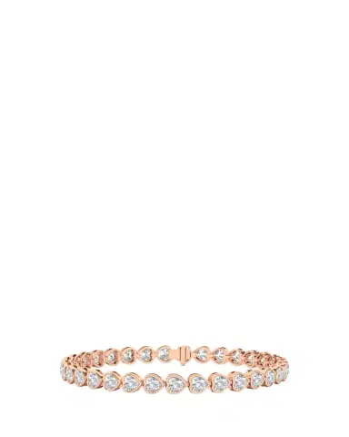 HauteCarat 18K Heart Shape Bezel Lab Grown Diamond Bracelet | Thumbnail 1 HauteCarat 18K Heart Shape Bezel Lab Grown Diamond Bracelet | Thumbnail 1