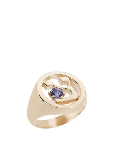 Procaccia Jewelry 18K Gold Hebrew ZADI Initial Signet Ring | Thumbnail 1 Procaccia Jewelry 18K Gold Hebrew ZADI Initial Signet Ring | Thumbnail 1