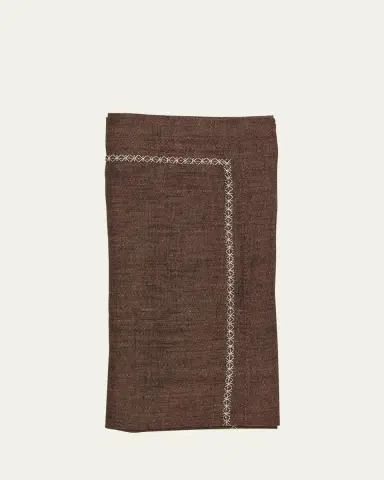 Kim Seybert Brown Square Linen Napkin | Thumbnail 2
