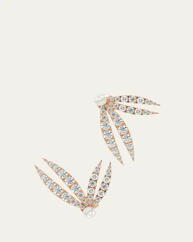 KAMAL Lotus Diamond and Pearl Flourish Earrings | Thumbnail 3