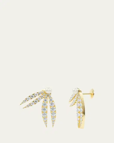 KAMAL Lotus Diamond and Pearl Flourish Earrings | Thumbnail 4