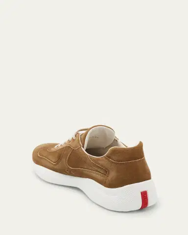 Prada Men's Americas Cup Suede Low-Top Sneakers | Thumbnail 2