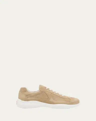 Prada Men's Americas Cup Suede Low-Top Sneakers | Thumbnail 4